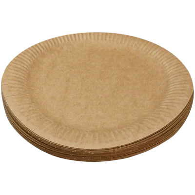 Set 25 farfurii de unica folosinta, din carton, kraft, 22 CM