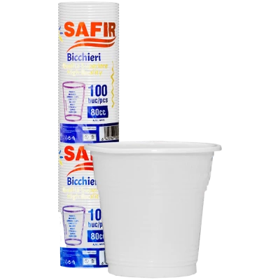 Pahare de unica folosinta 80 ml Safir 100 buc