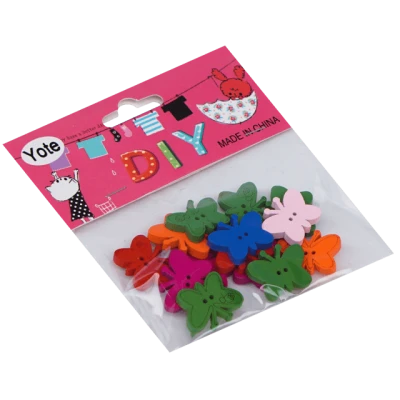 Accesorii craft fluturasi lemn 14 buc*12 pungi