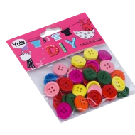 Accesorii craft nasturi lemn color 40 buc*12 pungi