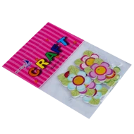 Accesorii pentru craft - flori din lemn, multicolore, 8 buc*12 pungute/set