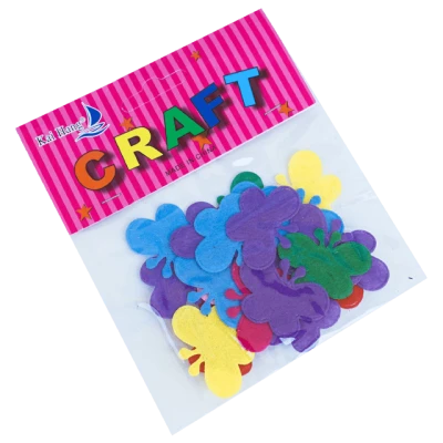 Accesorii pentru craft - fluturasi din material textil, color, 24 buc*12 pungute/set