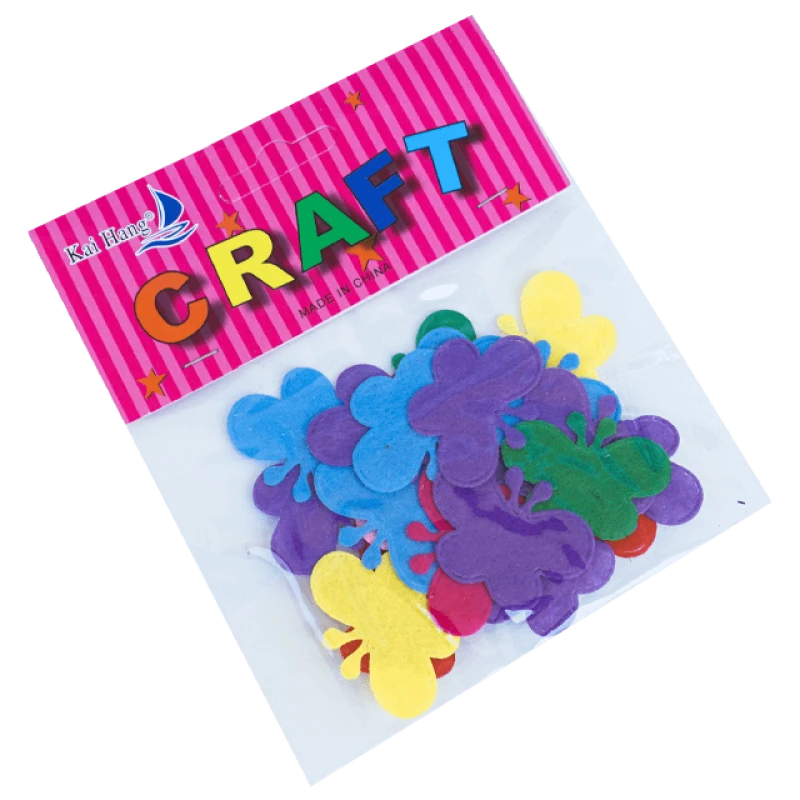 Accesorii pentru craft - fluturasi din material textil, color, 24 buc*12 pungute/set