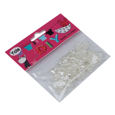 Accesorii pentru craft - fundite perlate, albe, 15 G*12 pungute/set