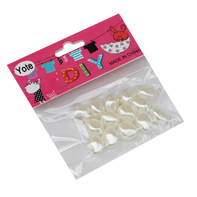 Accesorii pentru craft - perlute mari cu forme, albe, 15 G*12 pungute/set