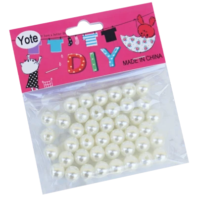Accesorii pentru craft - perlute mari rotunde, albe, 20 G*12 pungute/set