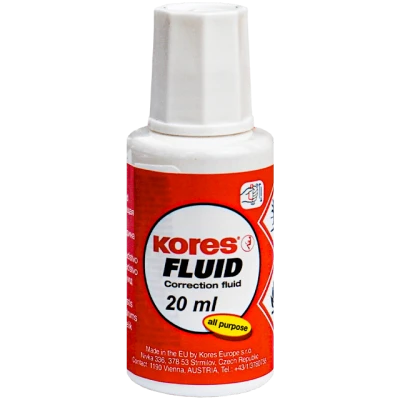 Fluid corector cu pensula pe baza de solvent, Kores, 20 ML