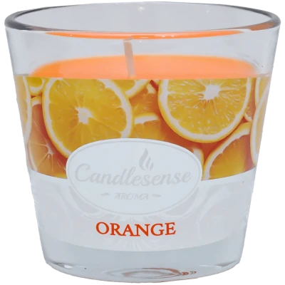 Lumanare parfumata portocala 26 ore in pahar sticla Candlesense