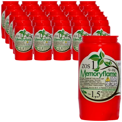 Set 25 candele cu ulei 1.5 zile pentru cimitir ZOS 1 Memoryflame Zniczplast