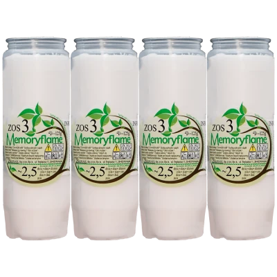 Set 4 candele albe cu ulei 2,5 zile pentru cimitir 125 g ZOS3 Memoryflame
