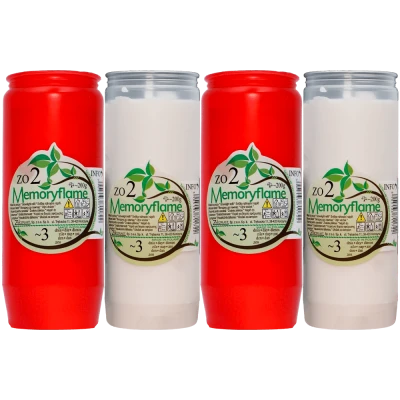 Set 4 candele cu ulei 3 zile 200 g pentru cimitir ZO2 Mozaic Memoryflame