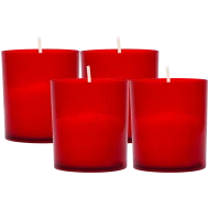 Set 4 candele rosii 12 ore fara capac Adison