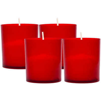 Set 4 candele rosii 12 ore fara capac Adison