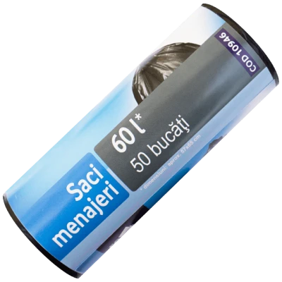 Saci de gunoi 60 l negri 50 buc Ropack 