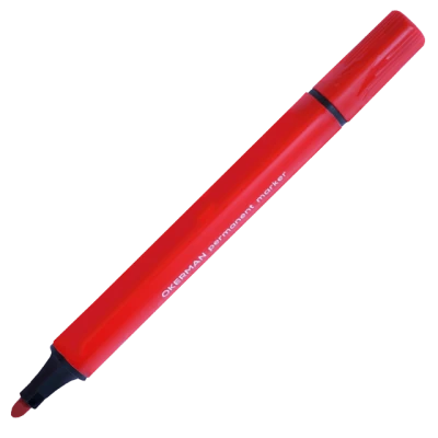 Marker permanent rosu, Okerman