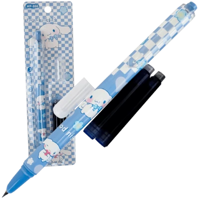 Stilou scolar cu desen oite imprimat, cu penita ascunsa, mecanism tip Click si 2 rezerve, 866