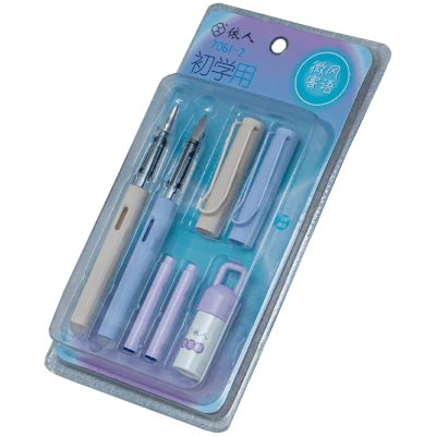 Set 2 stilouri cu cerneala termosensibila cu 2 rezerve si un dispozitiv de curatare, model pentru baieti 7061