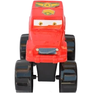 Masinuta animata din plastic, tip jeep, rosu, 13 CM, pregatita pentru aventuri off-road