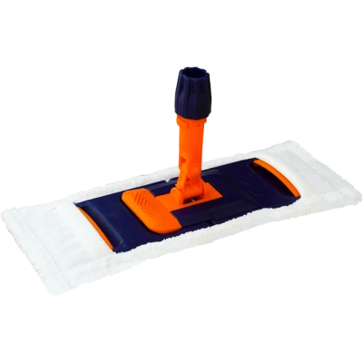 Mop plat alb din microfibra prevazut cu talpa din plastic, 15x45 cm