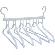 Set 6 umerase pe suport din plastic, albe, spatiu economic, 40 x 17 CM