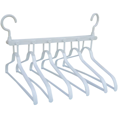 Set 6 umerase pe suport din plastic, albe, spatiu economic, 40 x 17 CM