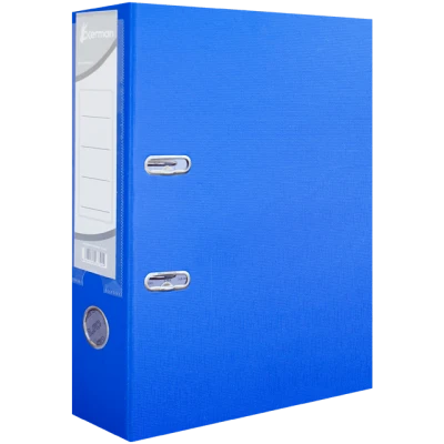 Biblioraft plastifiat 75 mm okerman albastru