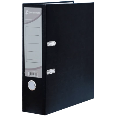 Biblioraft carton plastifiat negru 75 mm A4 pentru arhivare Okerman