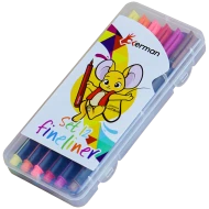 Set 12 carioci cu varf subtire fineliner colorate, Soricelul Chitibus