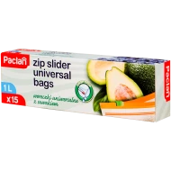 Pungi cu zip, pentru congelator, 1 litru, Paclan, 15 buc/cut