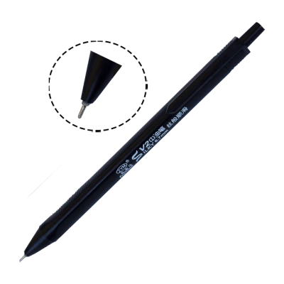 Pix negru cu mecanism 0.7 MM, Silky