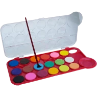 Set de acuarele 18 culori cu pigment si cu o pensula din plastic, 24.5x8.5 CM