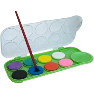 Set de acuarele 8 culori cu pigment si cu o pensula din plastic, 18.2x8.5 CM