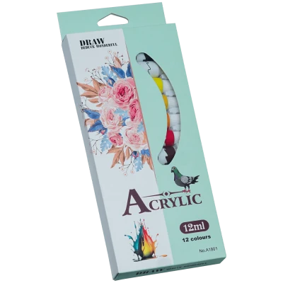 Acuarela tempera acrilica pentru pictura 12 culori x 12 ml, Adison