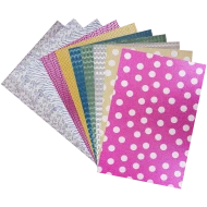 Hartie gumata glitter cu sclipici, neadeziva, 20x29.5 cm, 10 culori si modele diverse, 10 coli/set