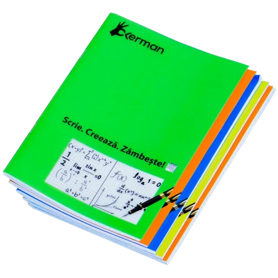 Caiet scolar cu coperta din plastic flexibil A5 48 file matematica, Okerman 5 buc
