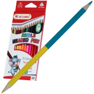 Creioane colorate bicolore triunghiulare 12 buc 24 culori, Adison
