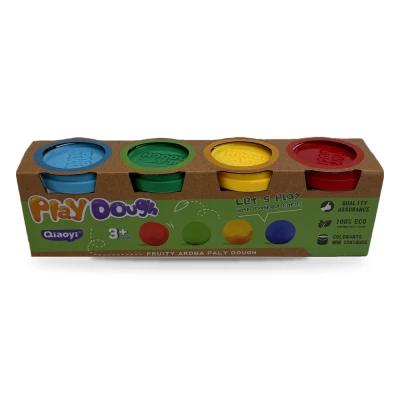 Plastilina copii 3+ ani set 4 borcanele 449 g parfumata non-toxica Qiaoyi