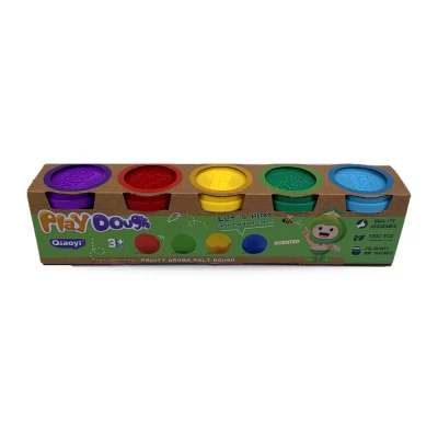 Plastilina copii 3+ ani set 5 borcanele 566 g parfumata non-toxica Qiaoyi