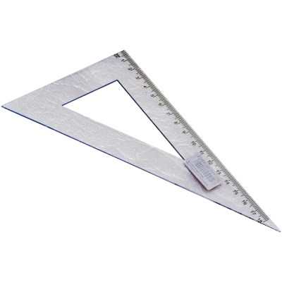 Echer transparent de 18 cm, din plastic, pentru geometrie, 19x10x22 cm