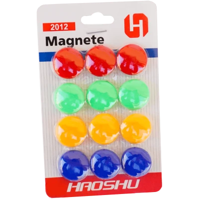 Set 12 magneti colorati pentru tabla magnetica, 4 culori, 20 MM