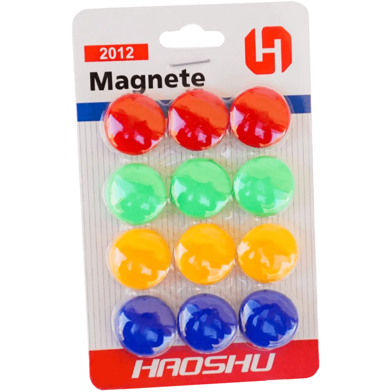 Set 12 magneti colorati pentru tabla magnetica, 4 culori, 20 MM