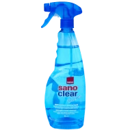 Detergent pentru curățat geamuri, cu pulverizator, Sano Clear Blue Trigger, 1 litru