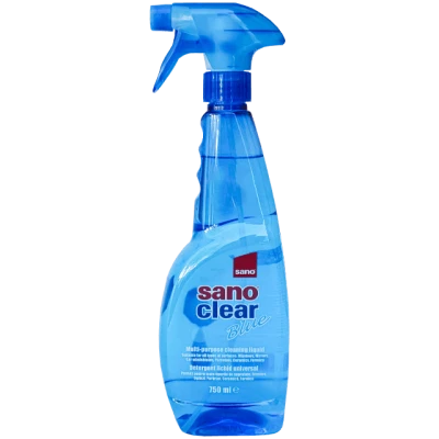 Detergent pentru curățat geamuri, cu pulverizator, Sano Clear Blue Trigger, 750 ml