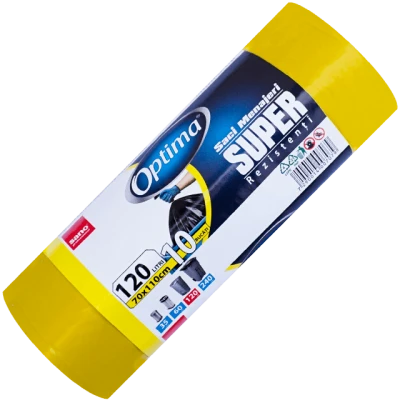 Saci menajeri Sano Optima Super, 120 L, galbeni, 10 buc 