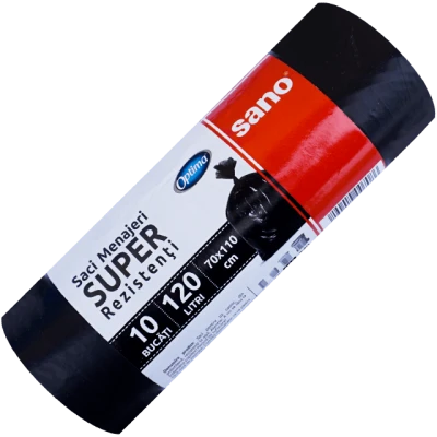 Saci menajeri Sano Optima Super, 120 L, negri, 10 buc