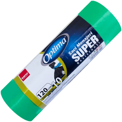 Saci menajeri Sano Optima Super, 120 L, verzi, 10 buc