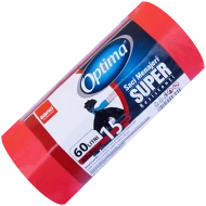 Saci menajeri Sano Optima Super, 60 L, roșii, 15 buc 