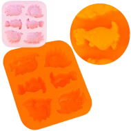 Tava silicon pentru briose sau prajituri 6 forme Dinozauri
