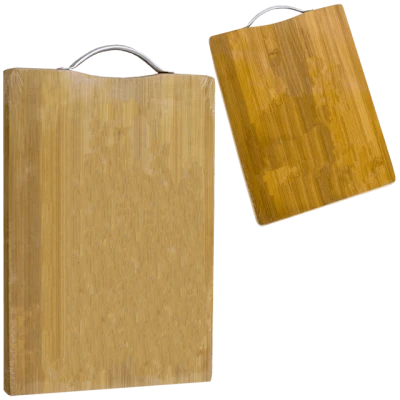 Tocator de bucatarie din bambus cu maner metalic 20 x 30 cm