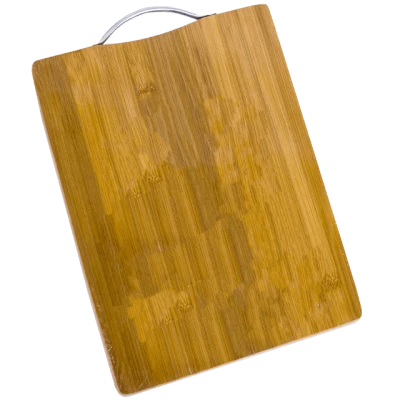 Tocator de bucatarie din bambus cu maner metalic 20 x 30 cm